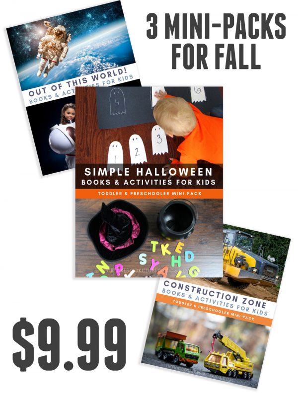 3 mini packs from the Virtual Book Club for Kids at a special discount for fall