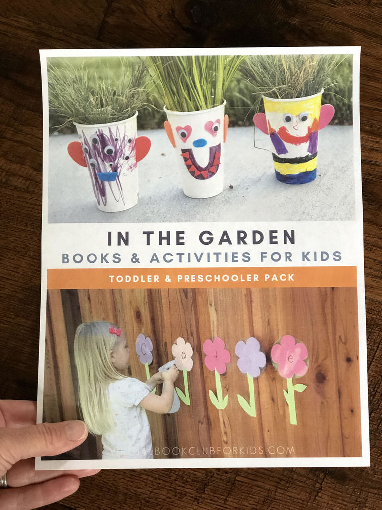 Front cover of the in the garden mini pack from the Virtual Book Club for Kids